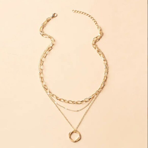 Anthropologie Jewelry - 14K gold filled "Anya" Circle Necklace